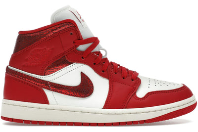 Jordan 1 Mid SE Red Cracked Leather (Women's)