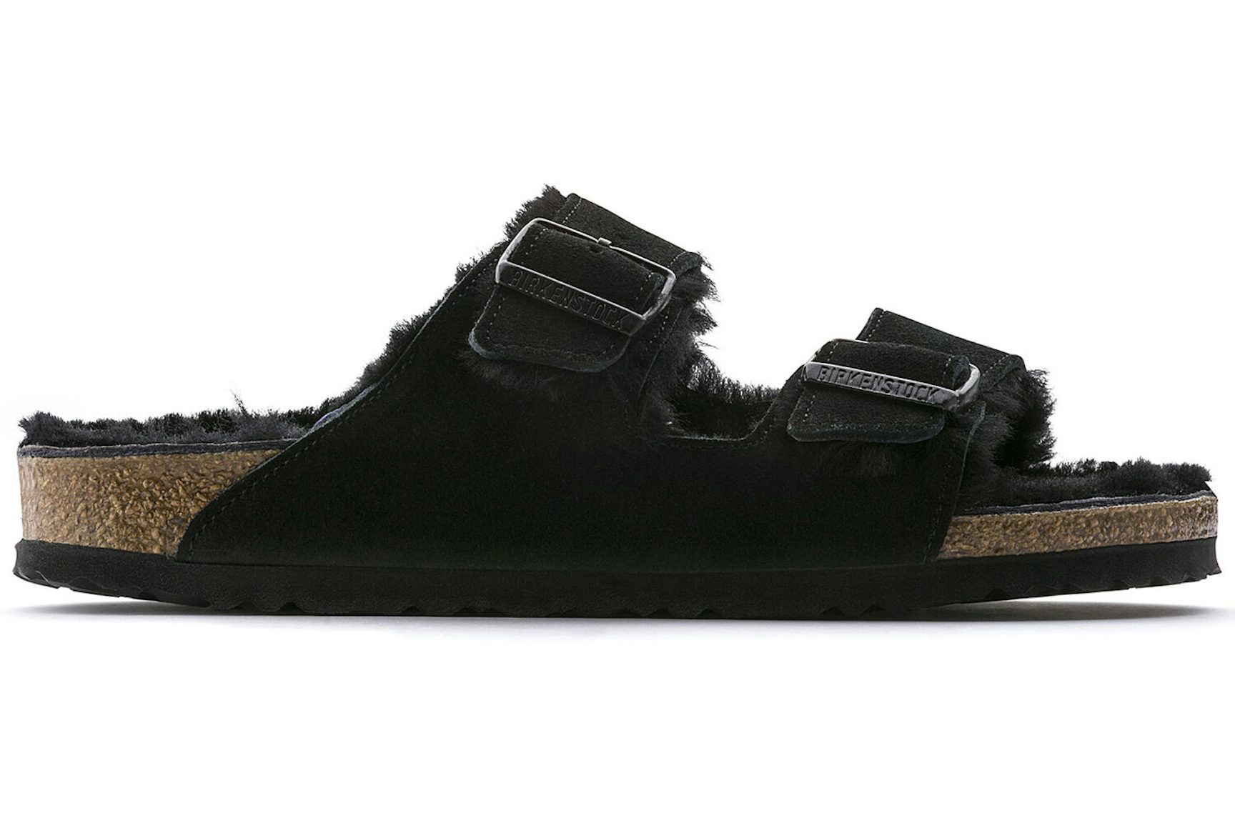 Birkenstock Arizona Shearling Suede Leather Black-1