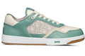 Dior B27 Low Turquoise and Cream Smooth Calfskin and Cream Dior Oblique Jacquard Canvas