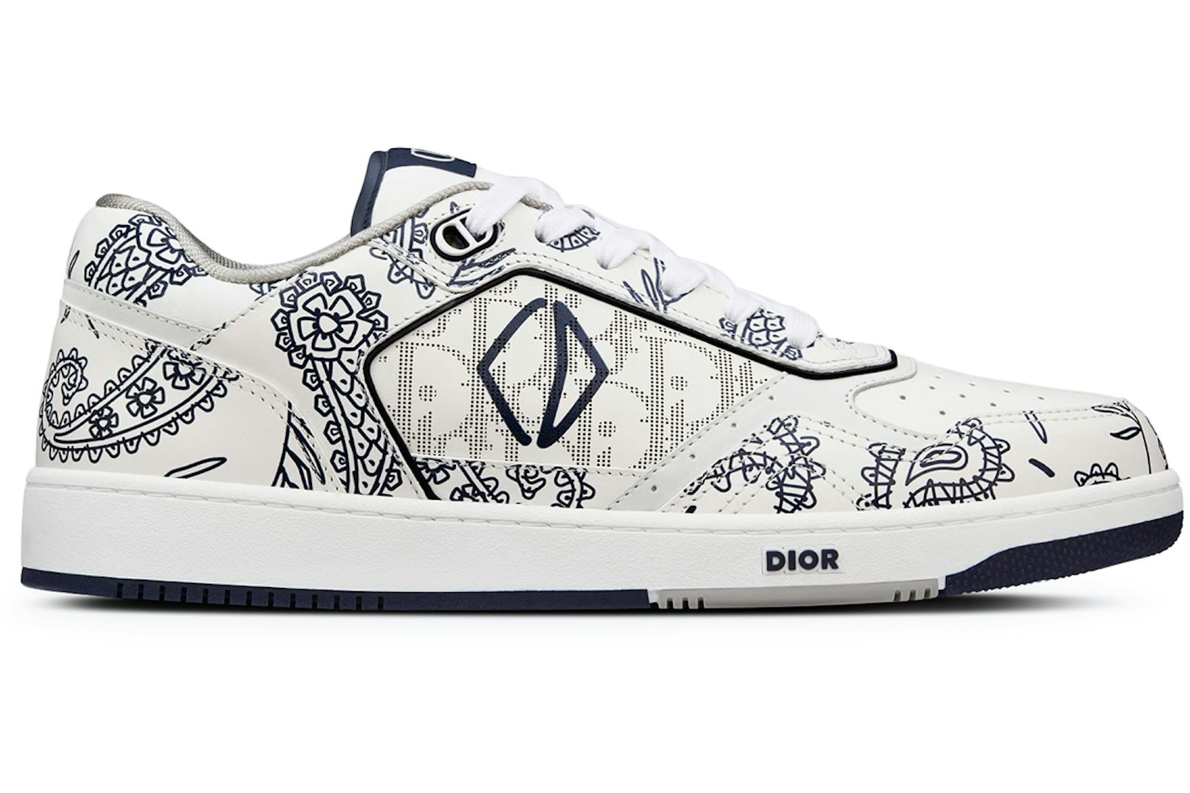 Dior B27 Low White Navy Blue CD Paisley White Dior Oblique