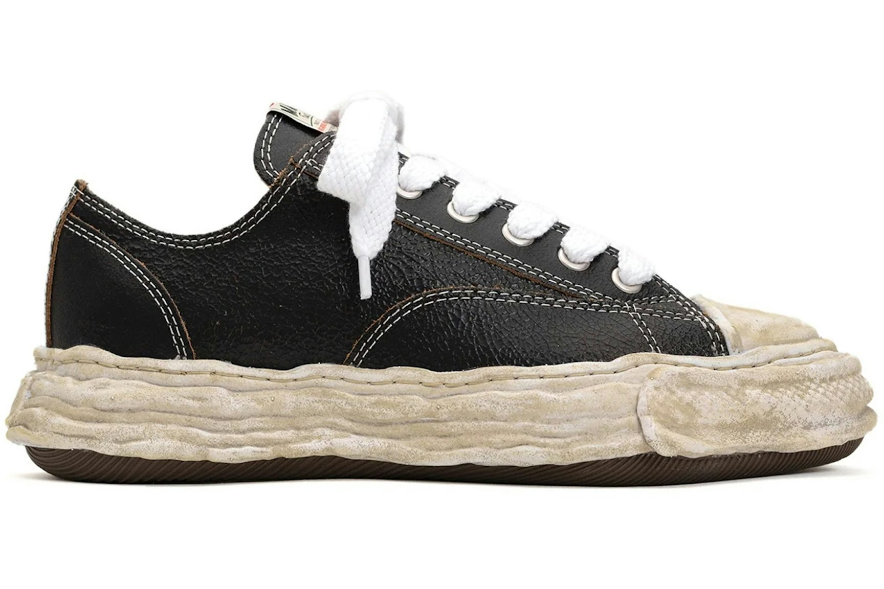 Maison Mihara Yasuhiro Peterson OG Sole Leather Low Cracking Leather Black White-1