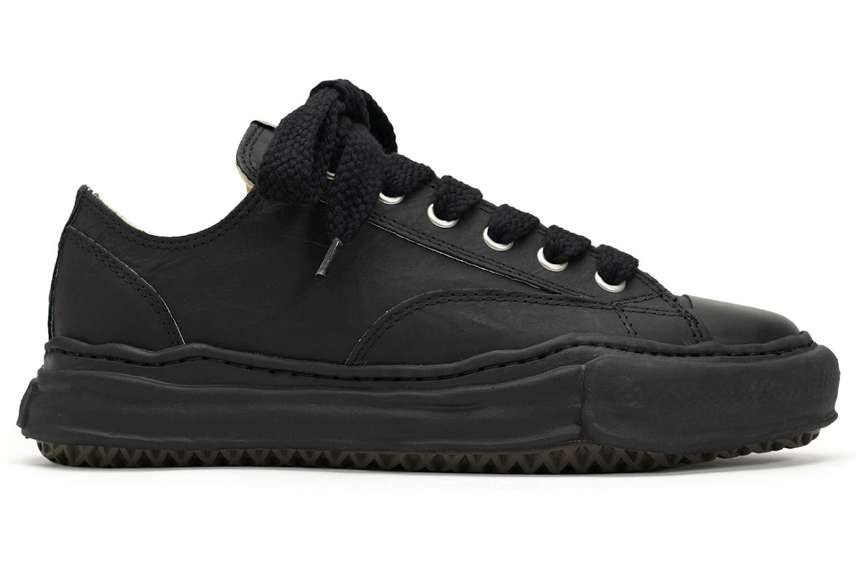 Maison Mihara Yasuhiro Peterson OG Sole PL Leather Low Black Black-1