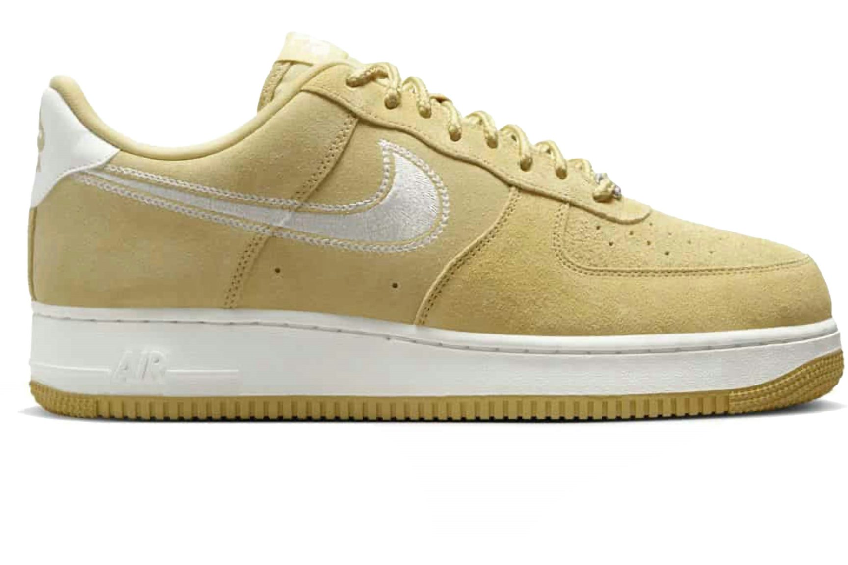 Nike Air Force 1 Low '07 LV8 Buff Gold Sail Embroidered Swoosh