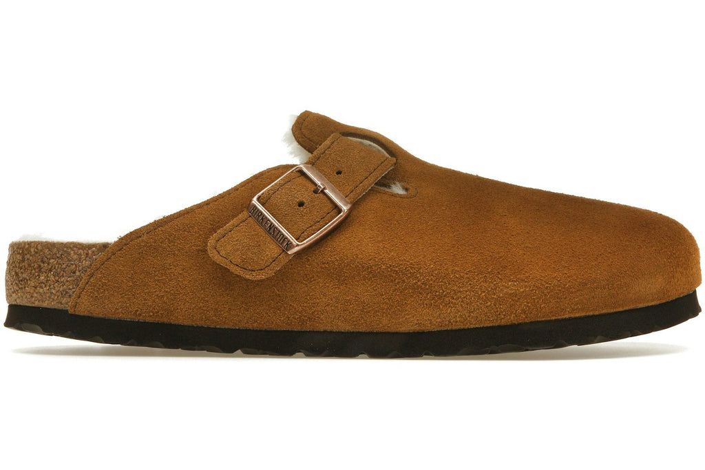 Birkenstock Boston Shearling Suede Leather Mink-1