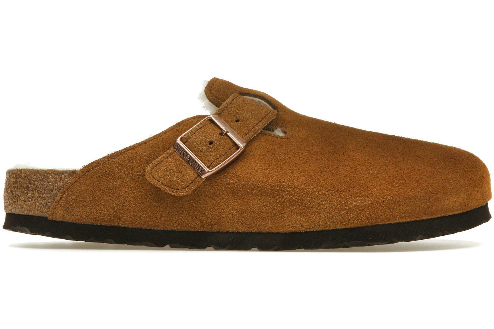 Birkenstock Boston Shearling Suede Leather Mink-1