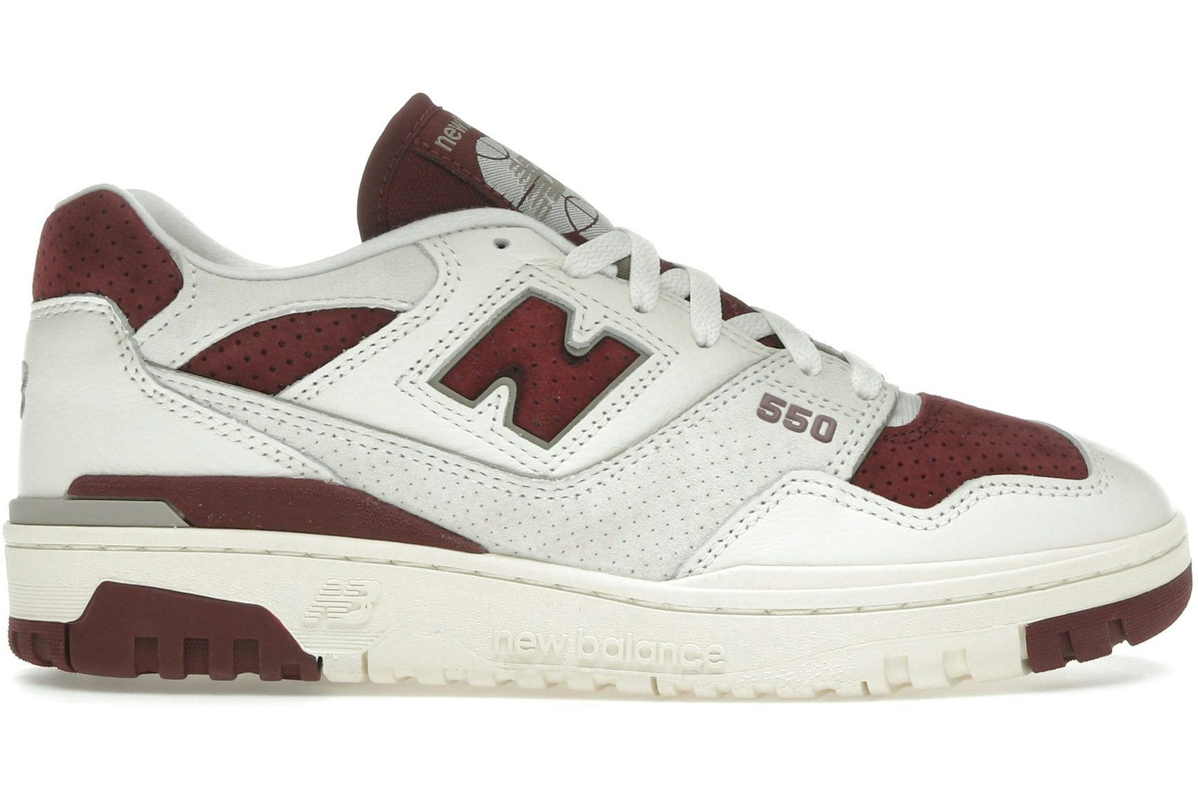 New Balance 550 Sea Salt Classic Crimson-1