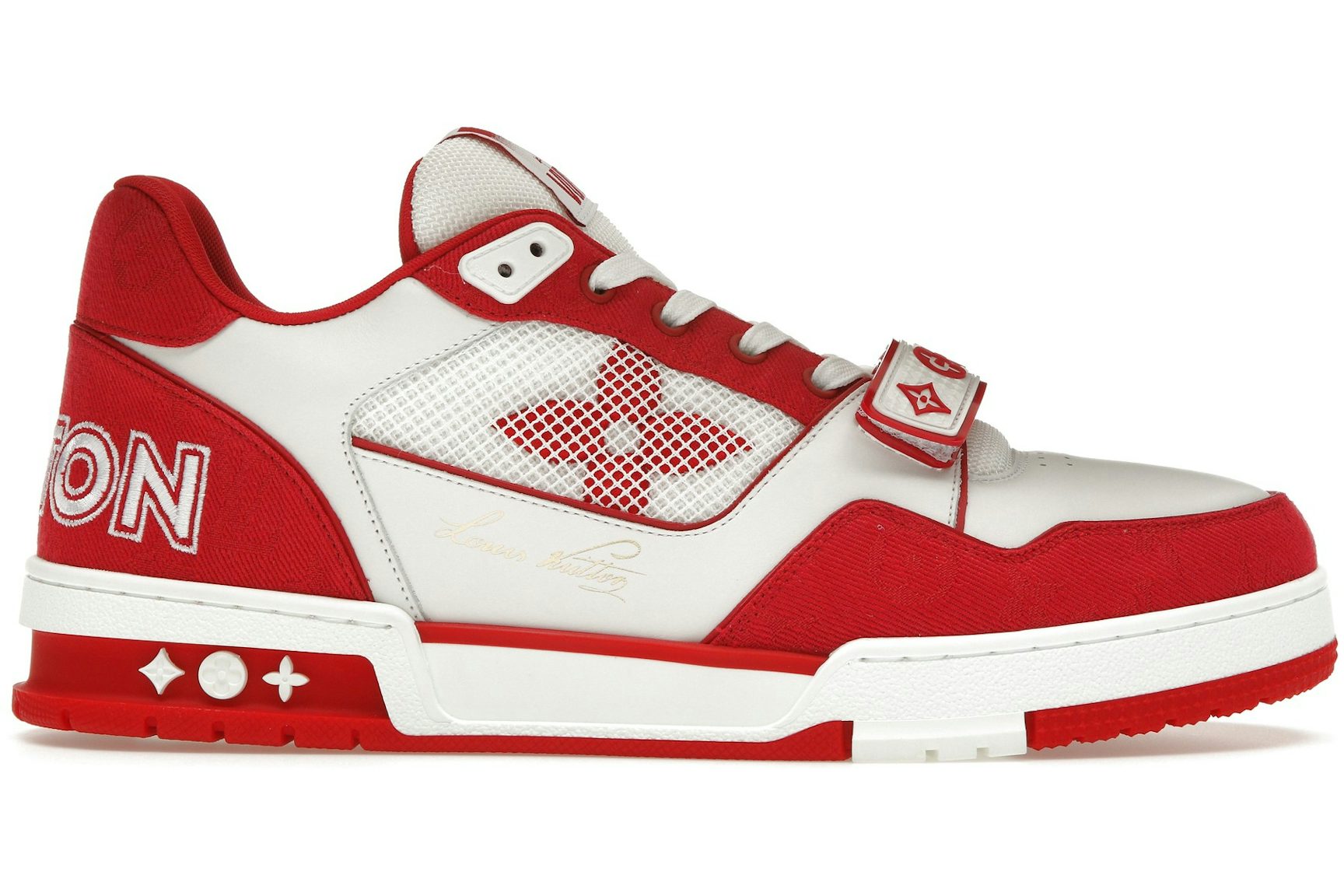 Louis Vuitton Trainer Red Monogram Denim