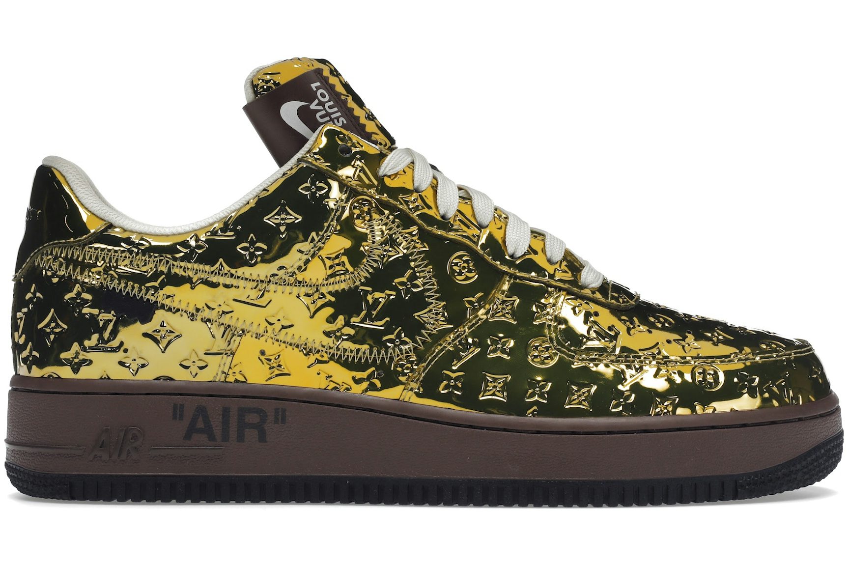 Louis Vuitton Nike Air Force 1 Low By Virgil Abloh Metallic Gold-1
