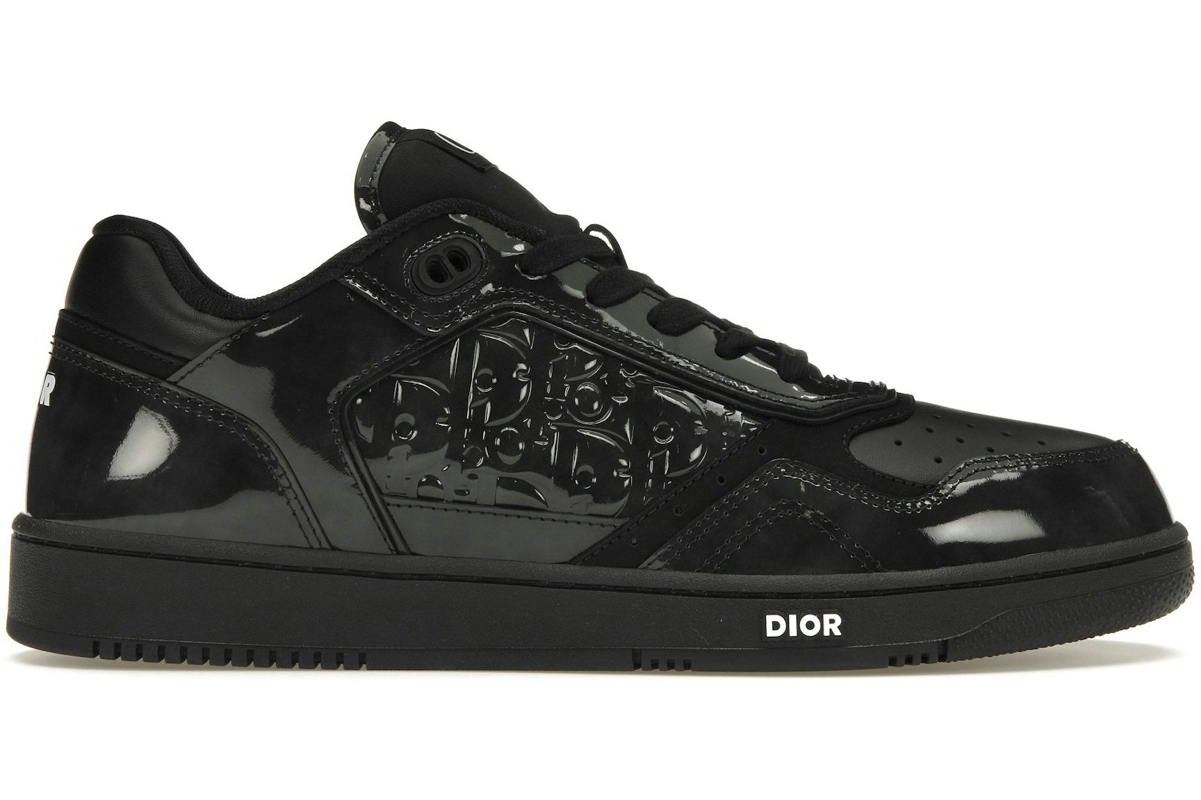 Dior B27 Low Black Patent Dior Oblique Gravity Embossed-1