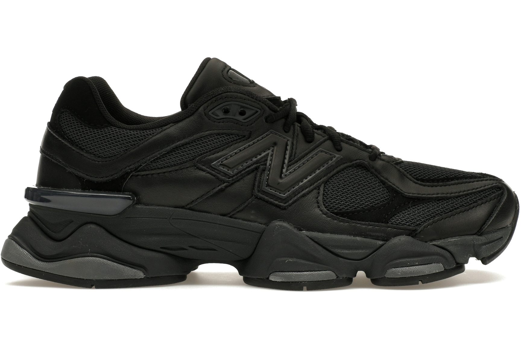New Balance 9060 Triple Black Leather-1