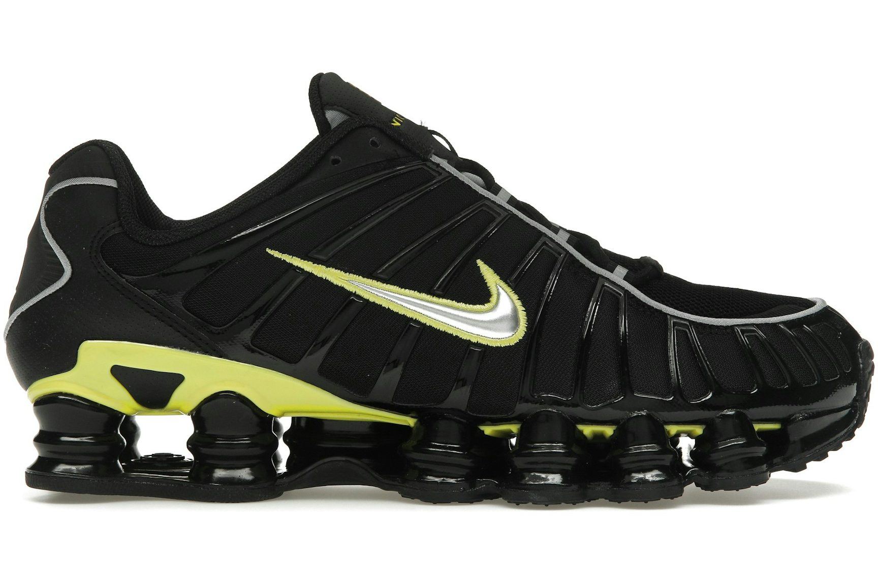 Nike Shox TL Black Dynamic Yellow Metallic Silver