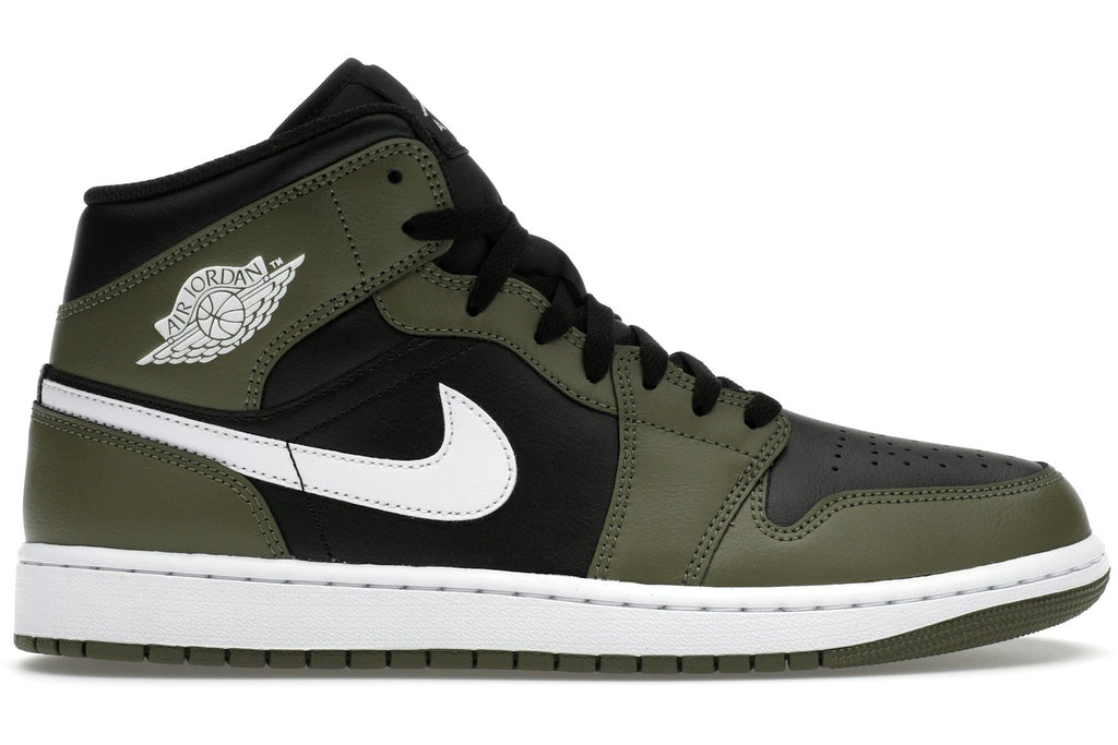 Jordan 1 Mid Black White Olive