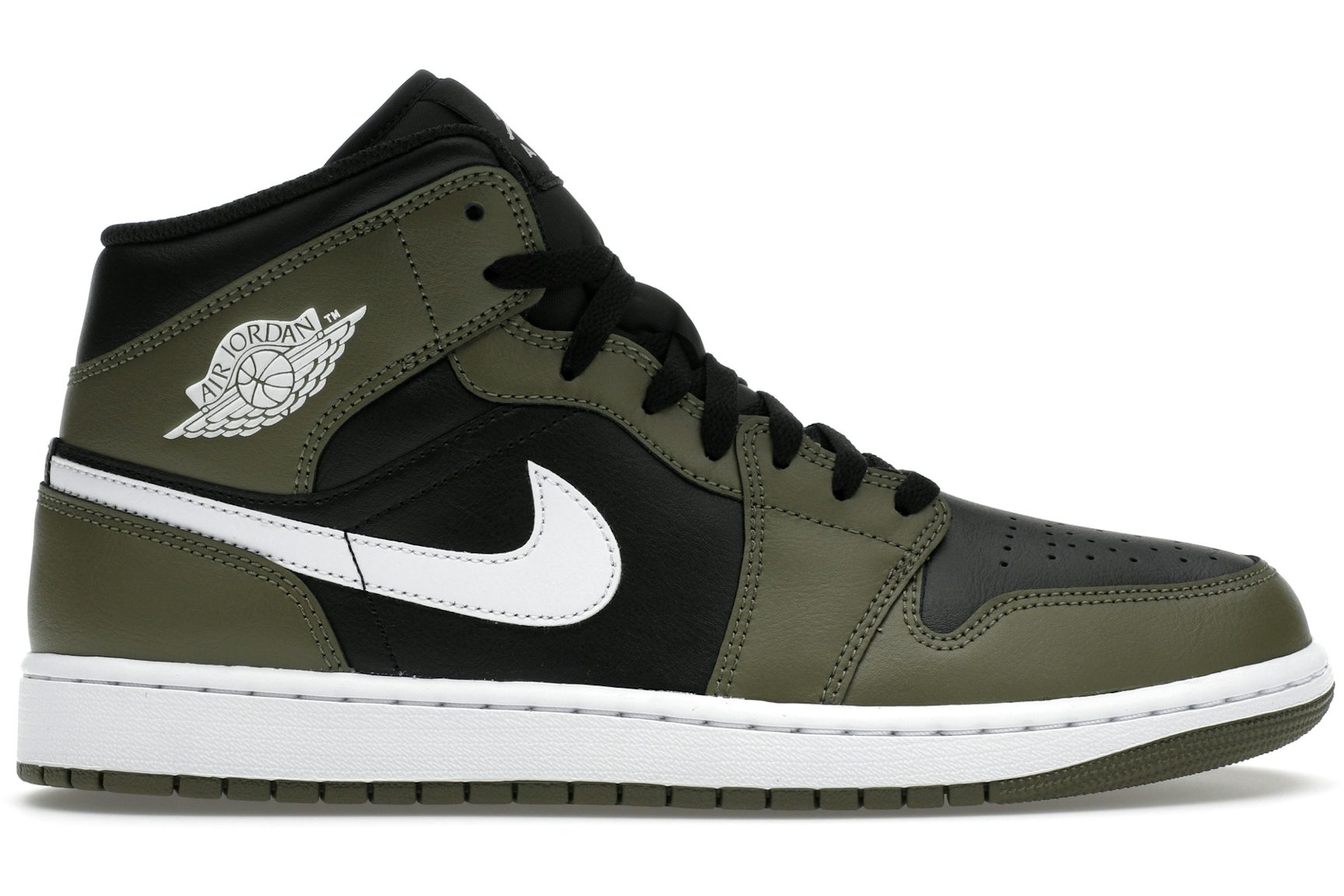 Jordan 1 Mid Black White Olive