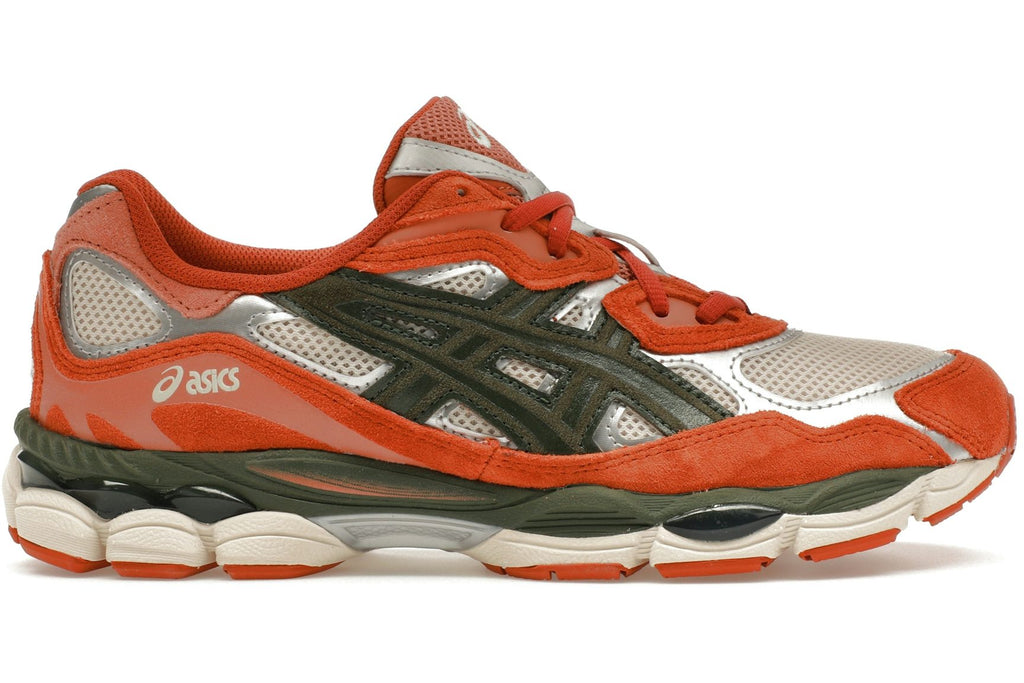 ASICS Gel-NYC Oatmeal Forest Green Orange-1