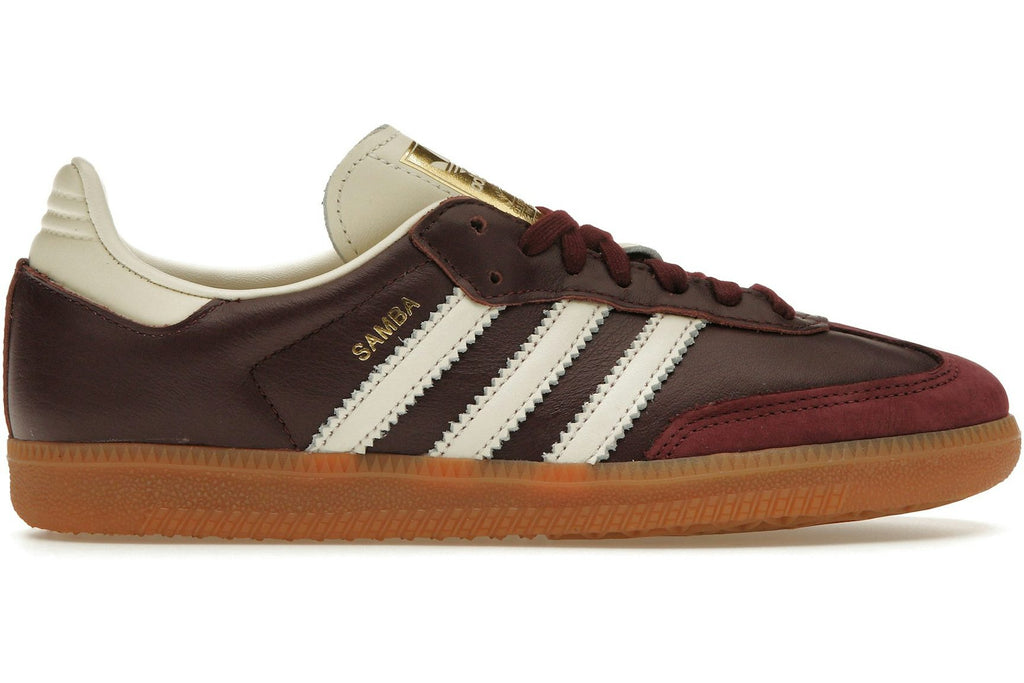 adidas Samba OG Maroon Gold Metallic (Women's)-1