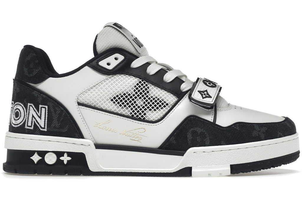 Louis Vuitton LV Trainer Velcro Strap Monogram Denim Black White