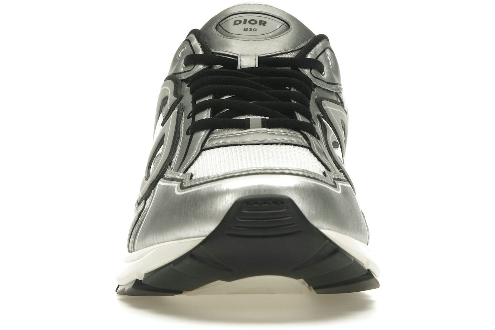 Dior B30 White Mesh Silver-Tone Metallic Calfskin