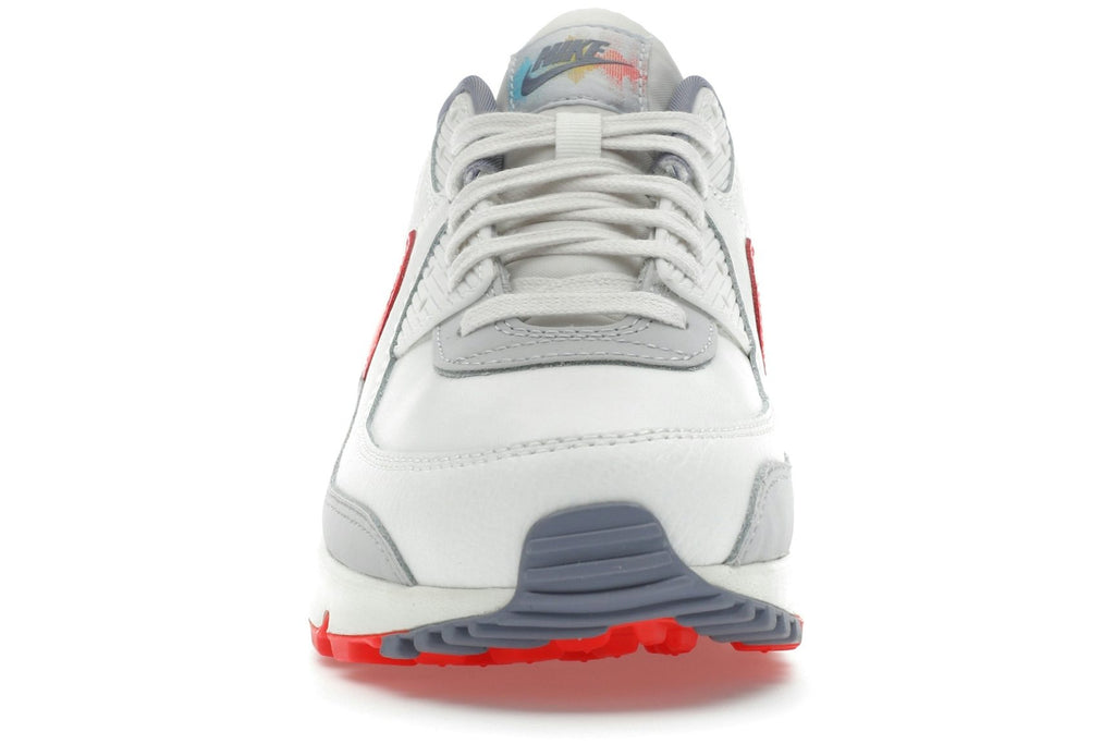 Nike Air Max 90 Premium Summit White Ashen Slate Pure Platinum Bright Crimson