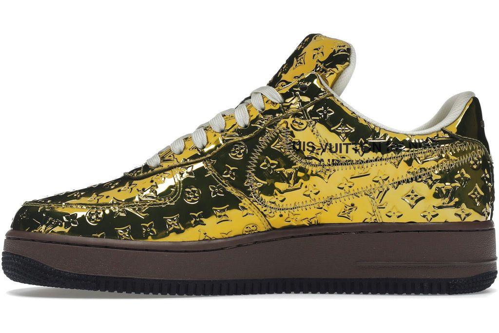 Louis Vuitton Nike Air Force 1 Low By Virgil Abloh Metallic Gold-3