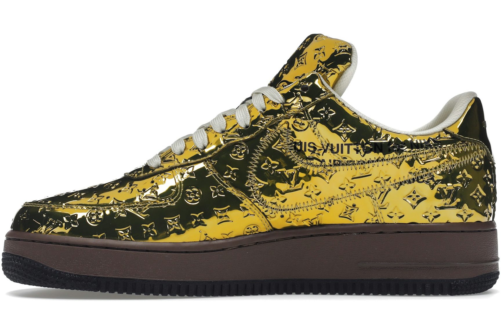 Louis Vuitton Nike Air Force 1 Low By Virgil Abloh Metallic Gold-3