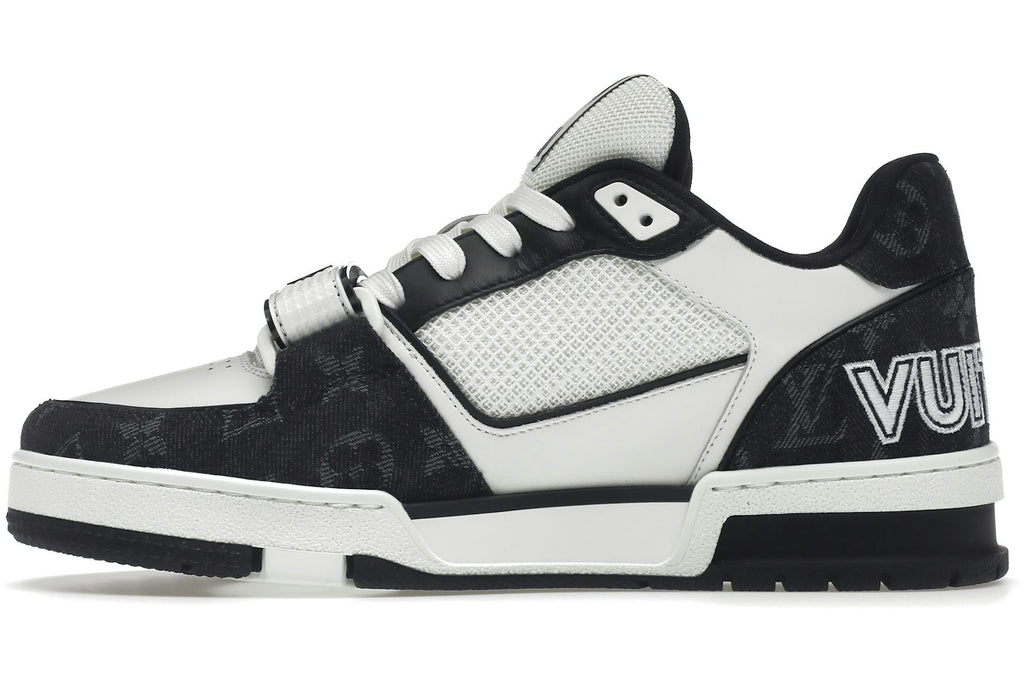 Louis Vuitton LV Trainer Velcro Strap Monogram Denim Black White