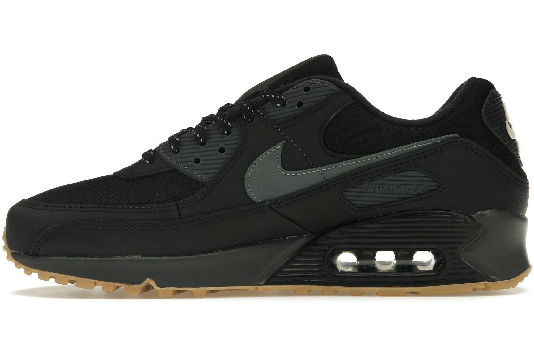 Nike Air Max 90 Black Smoke Grey Gum Reflective