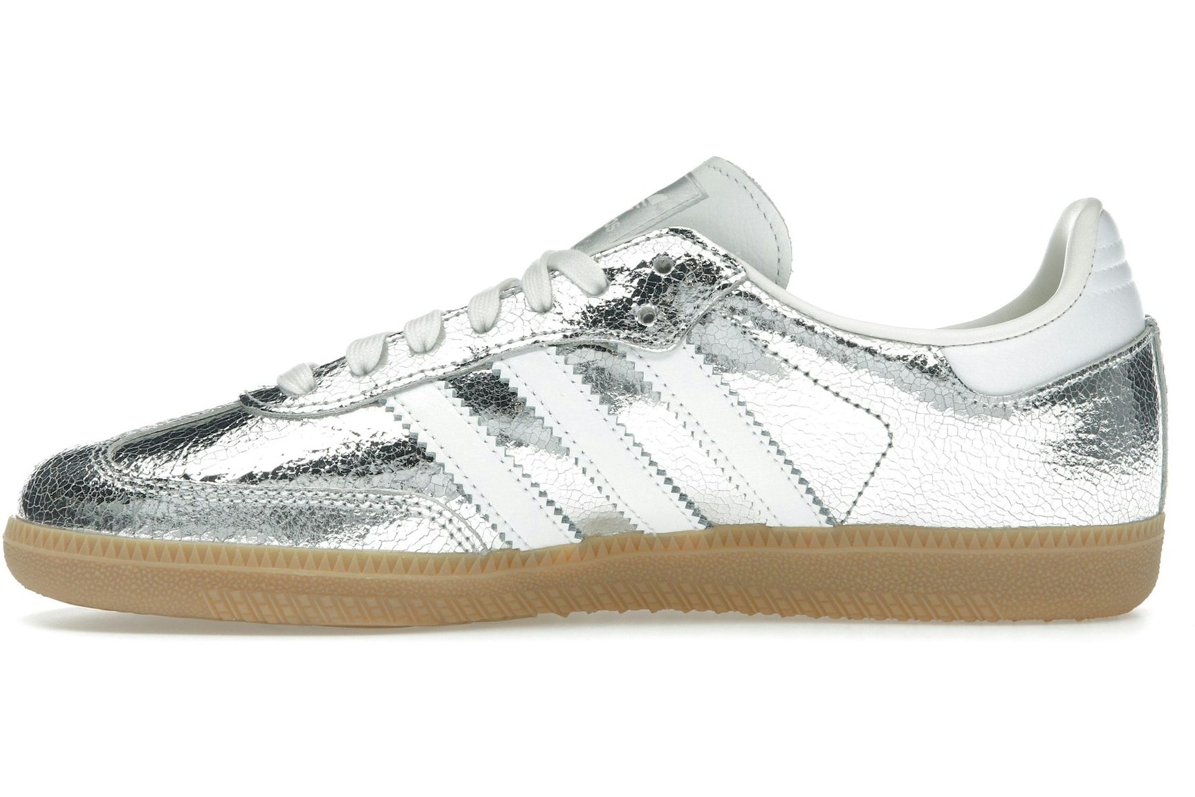 adidas Samba OG Silver Metallic Cracked Leather (Women's)-3