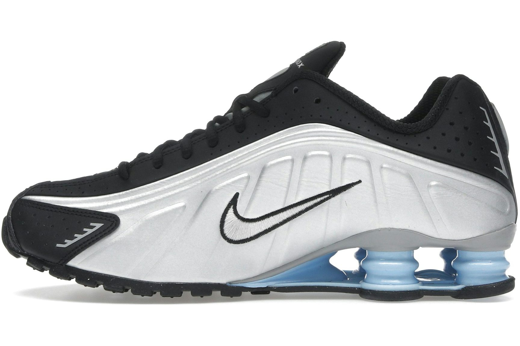 Nike Shox R4 Metallic Silver Black Psychic Blue-3
