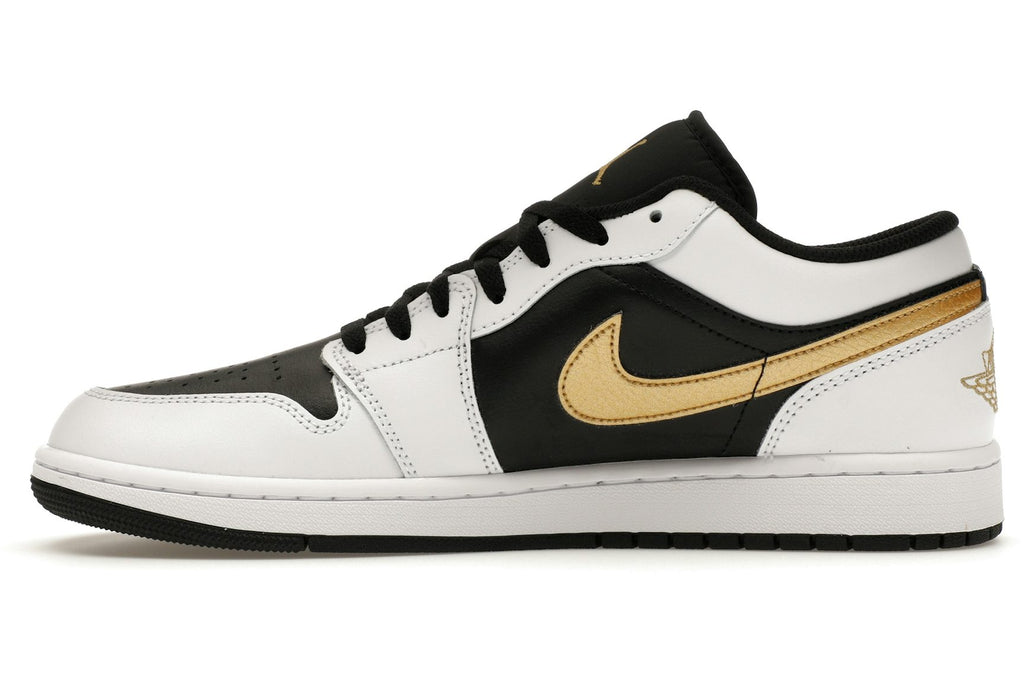 Jordan 1 Low White Black Metallic Gold Swoosh-3