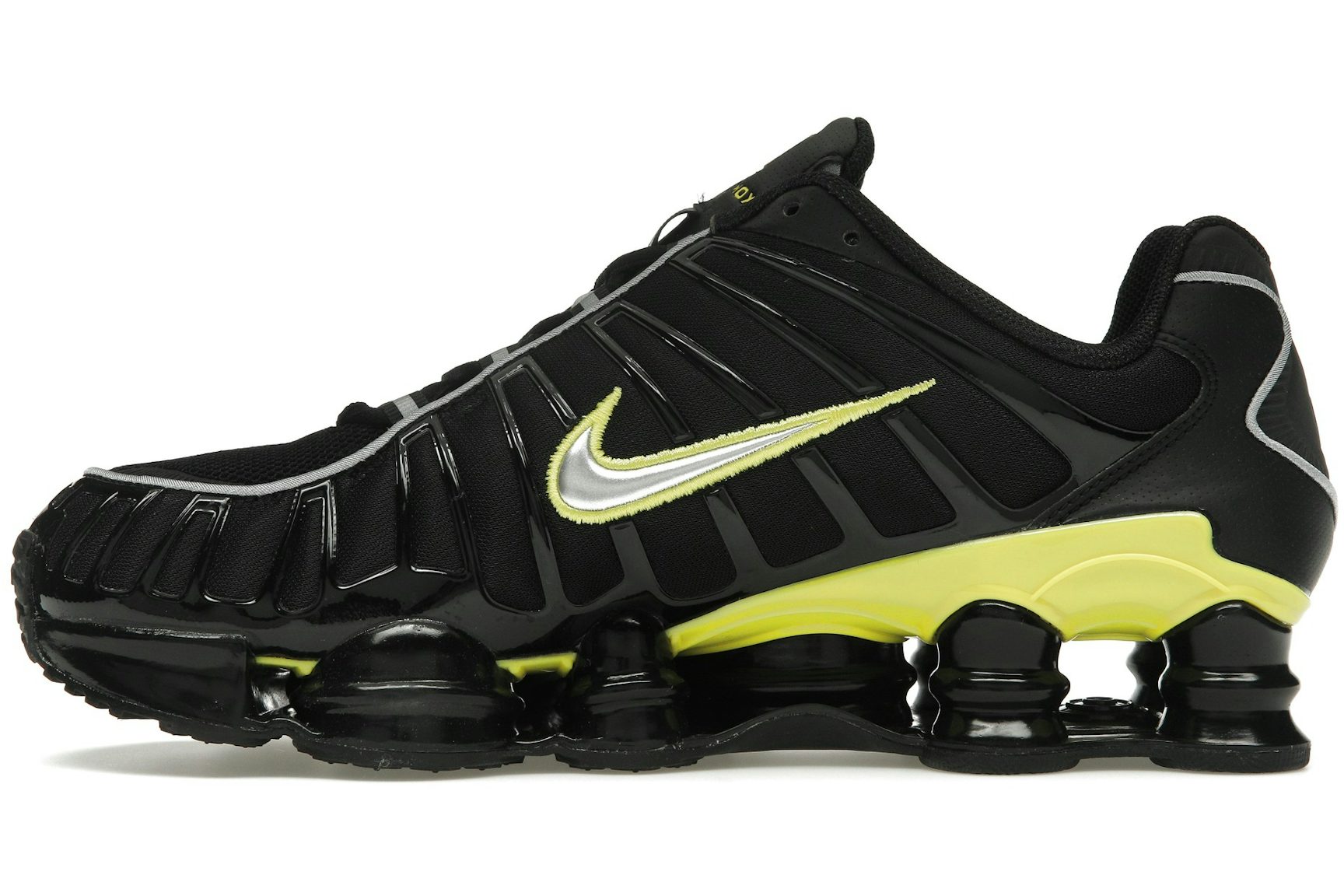 Nike Shox TL Black Dynamic Yellow Metallic Silver