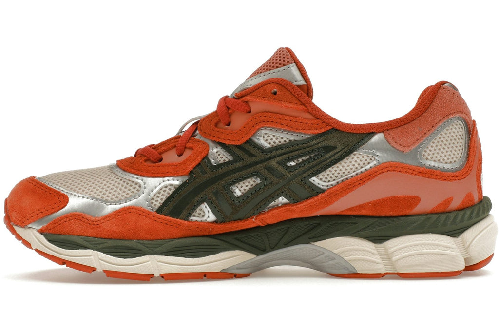 ASICS Gel-NYC Oatmeal Forest Green Orange-3