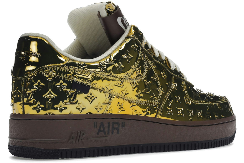 Louis Vuitton Nike Air Force 1 Low By Virgil Abloh Metallic Gold-4