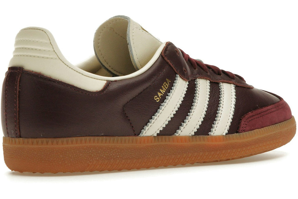 adidas Samba OG Maroon Gold Metallic (Women's)-4