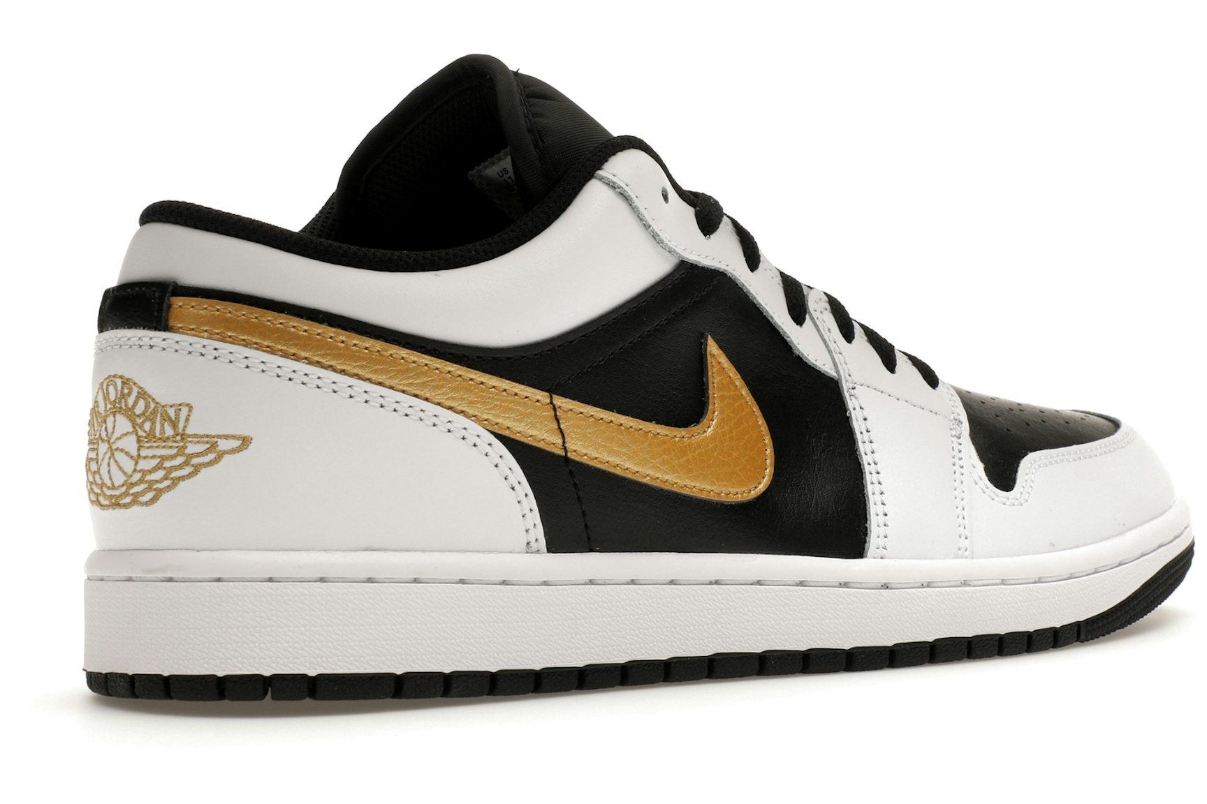 Jordan 1 Low White Black Metallic Gold Swoosh-4