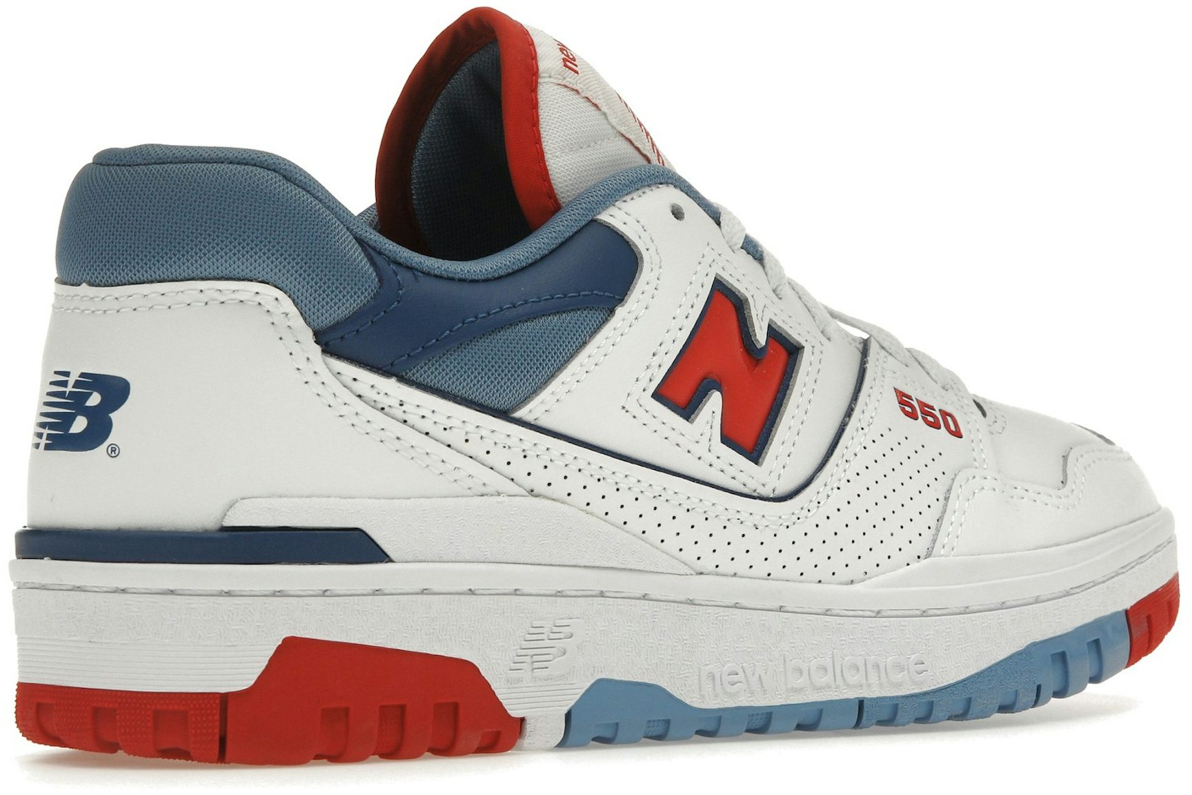 New Balance 550 White True Red Atlantic Blue-4