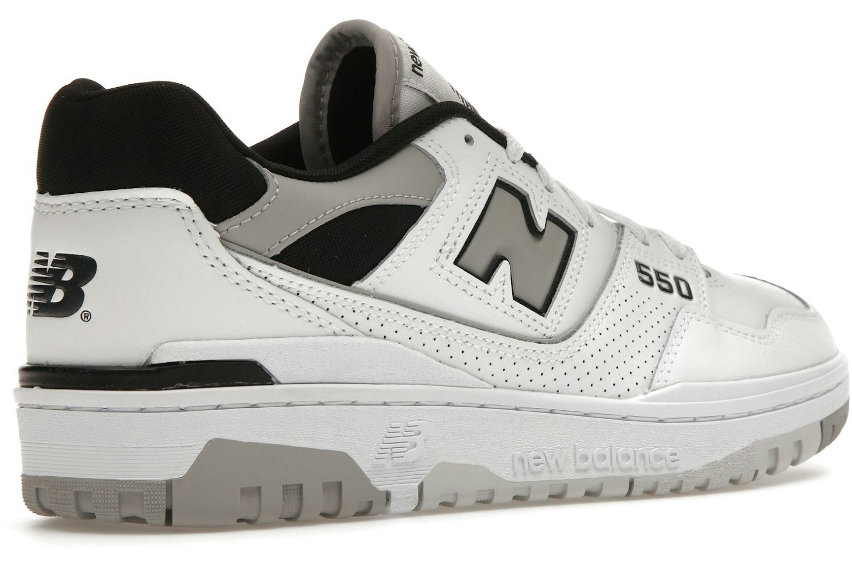 New Balance 550 White Concrete Black-4
