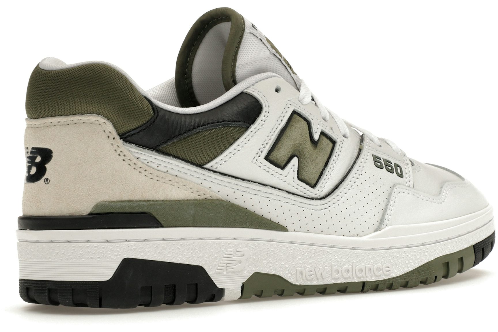 New Balance 550 White Dark Olivine-4