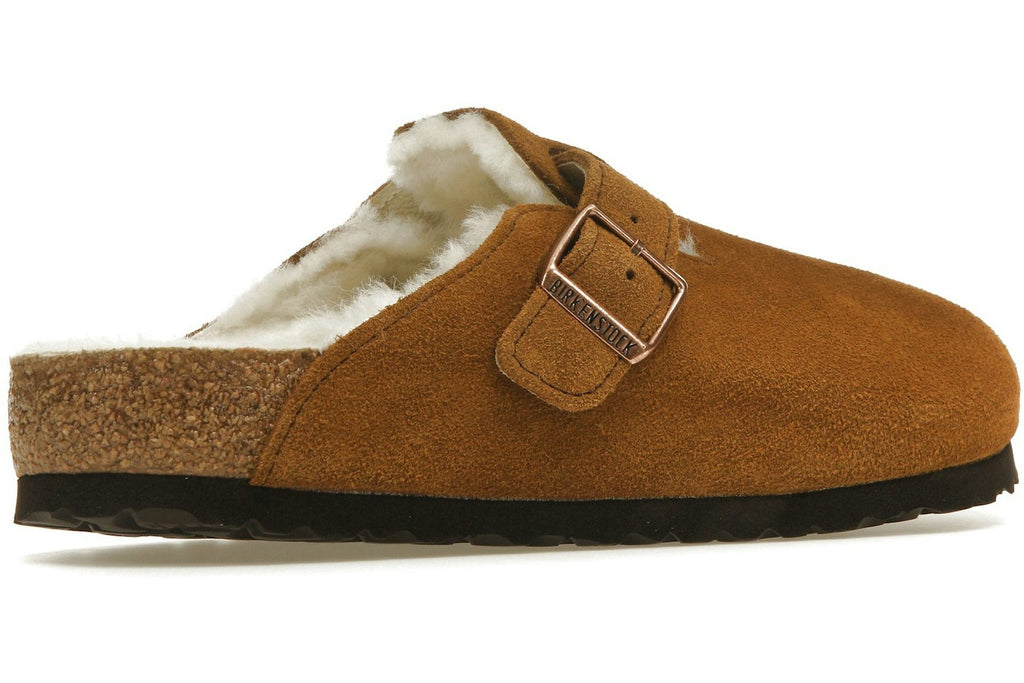 Birkenstock Boston Shearling Suede Leather Mink-4