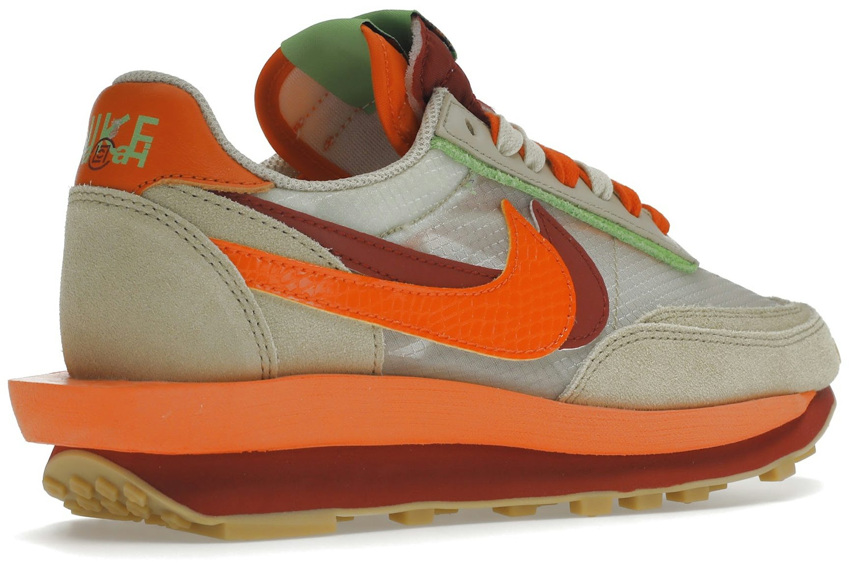 Nike LD Waffle sacai CLOT Kiss of Death Net Orange Blaze-4