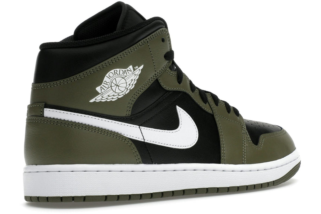 Jordan 1 Mid Black White Olive