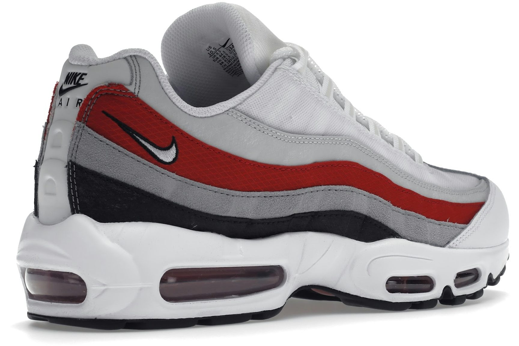 Nike Air Max 95 White Varsity Red Particle Gray