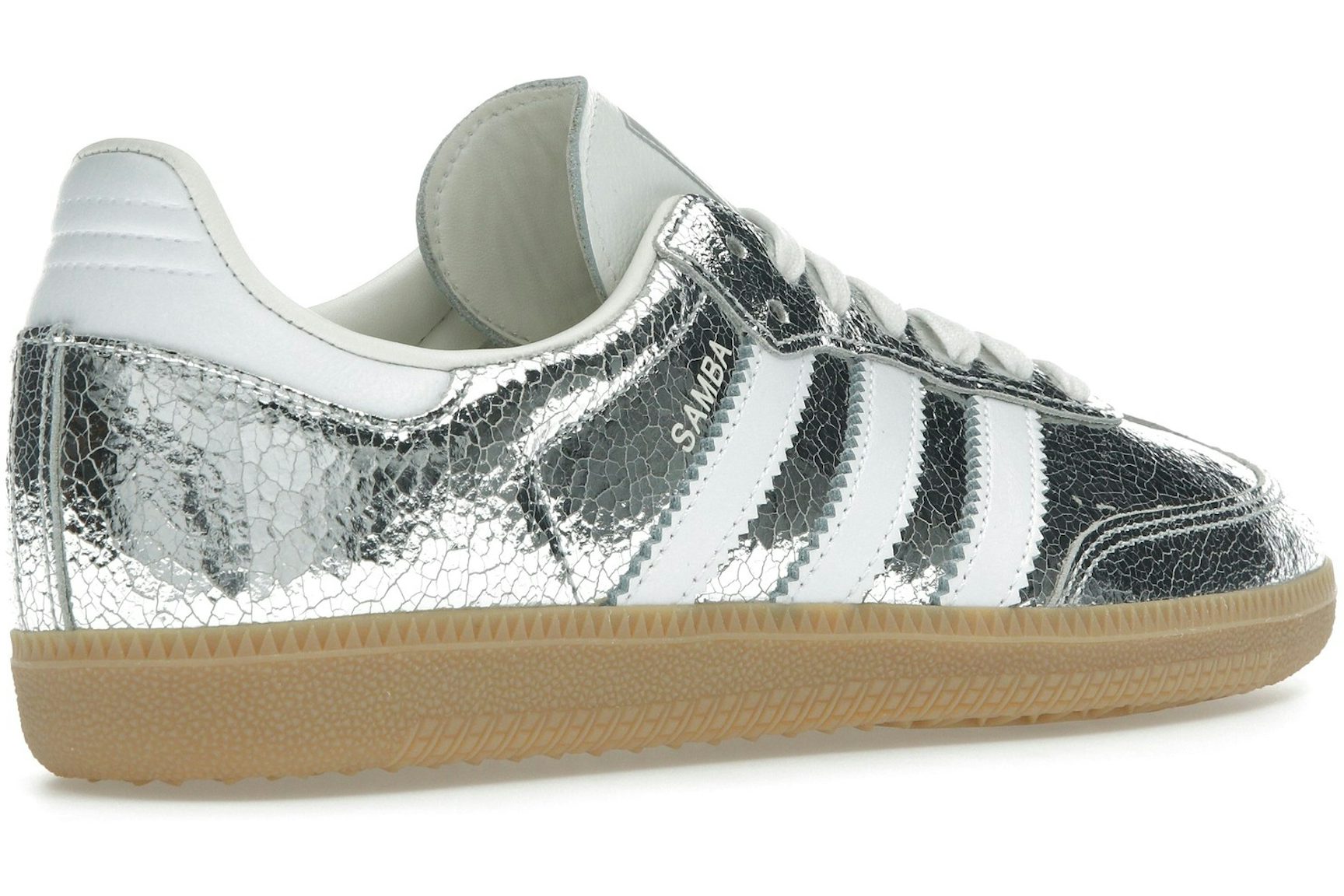 adidas Samba OG Silver Metallic Cracked Leather (Women's)-4