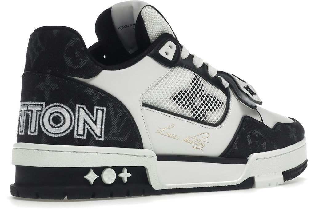 Louis Vuitton LV Trainer Velcro Strap Monogram Denim Black White
