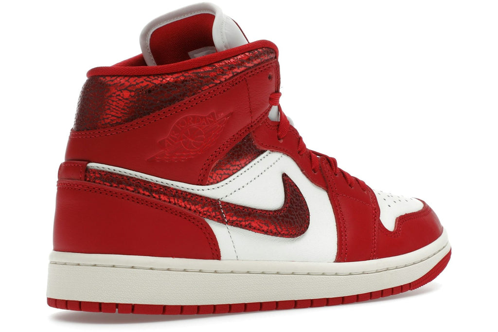 Jordan 1 Mid SE Red Cracked Leather (Women's)