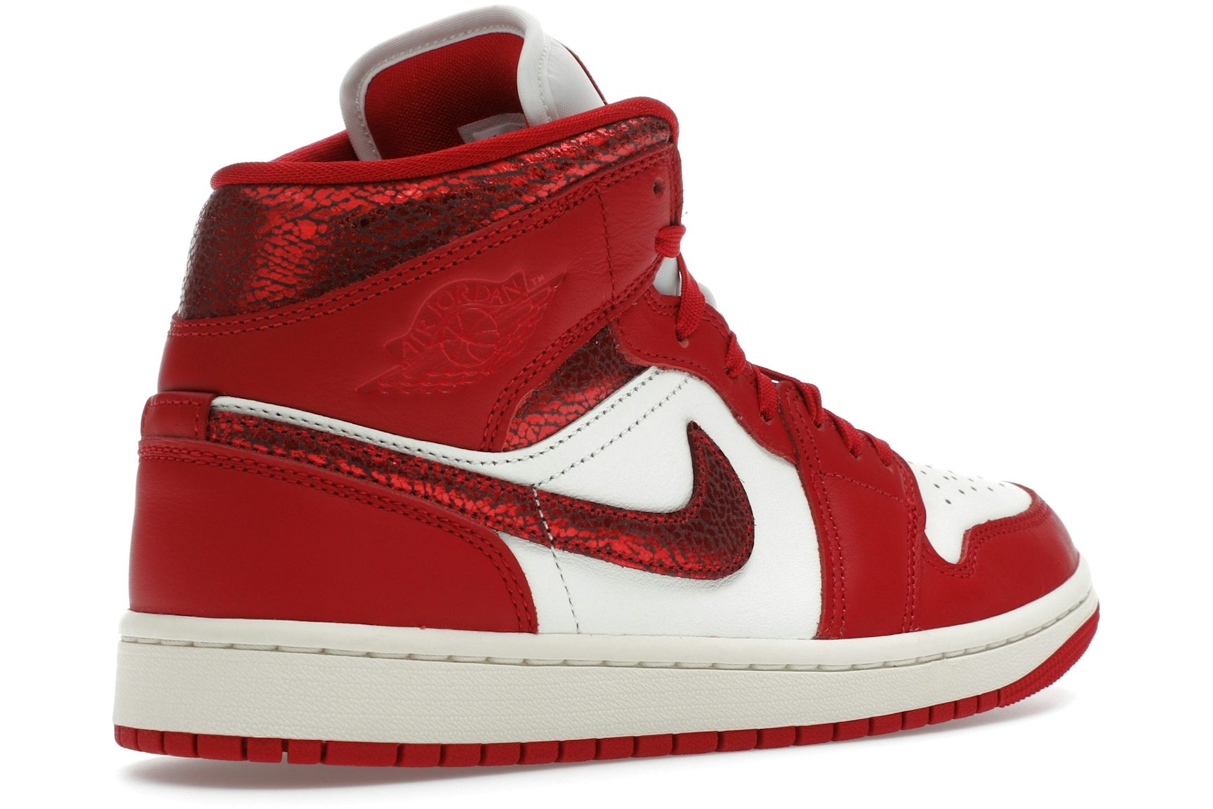 Jordan 1 Mid SE Red Cracked Leather (Women's)